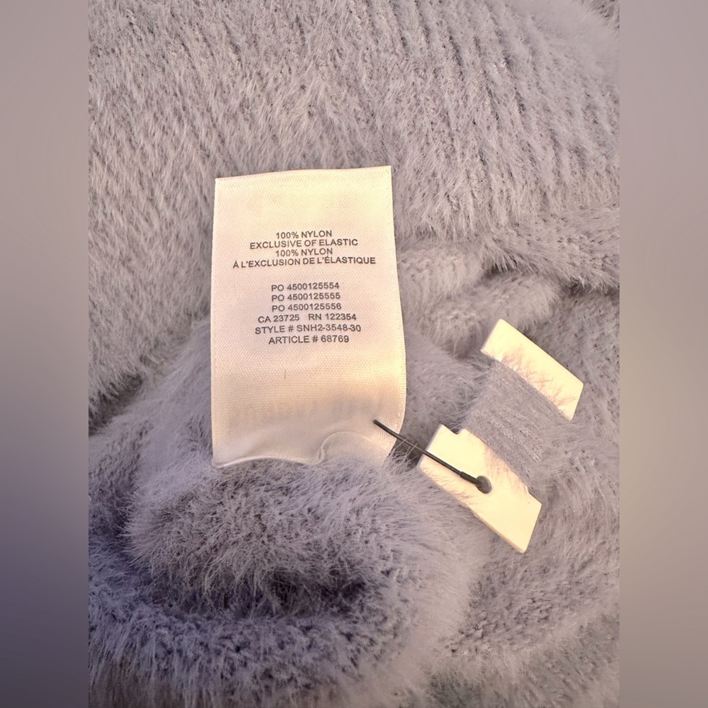 Aritzia Sunday Best kitten Sweater baby blue fuzzy womens L - Picture 5 of 13